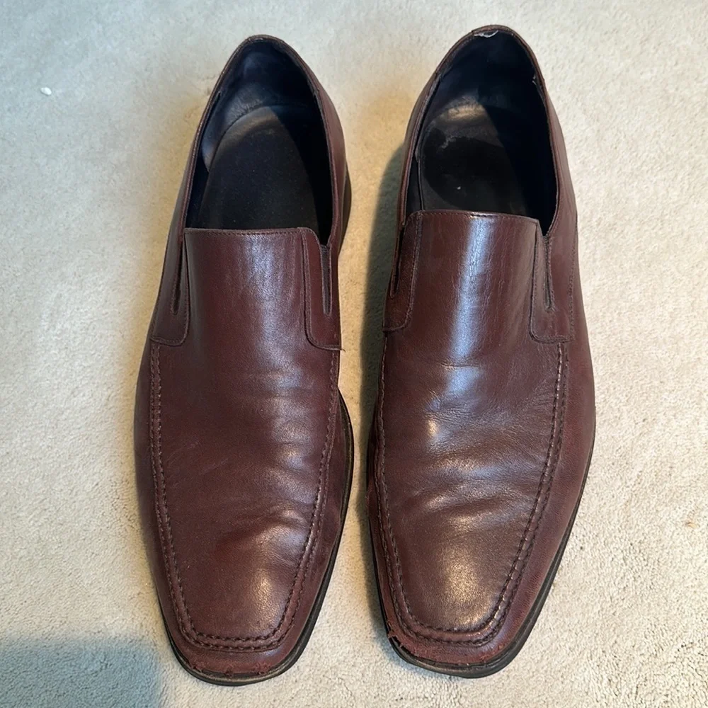 Monte Rosso Men's Lucca Nappa Leather Brown Loafers